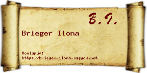 Brieger Ilona névjegykártya